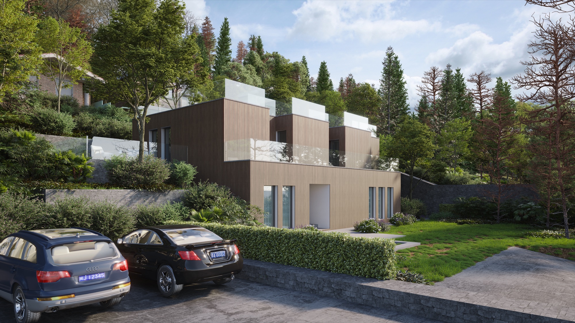 Moderne villa i fjellandskap
